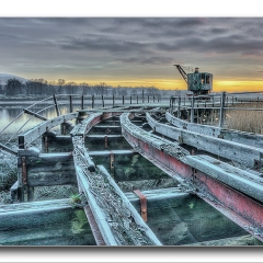 Alan Gray - Munition crane sunrise